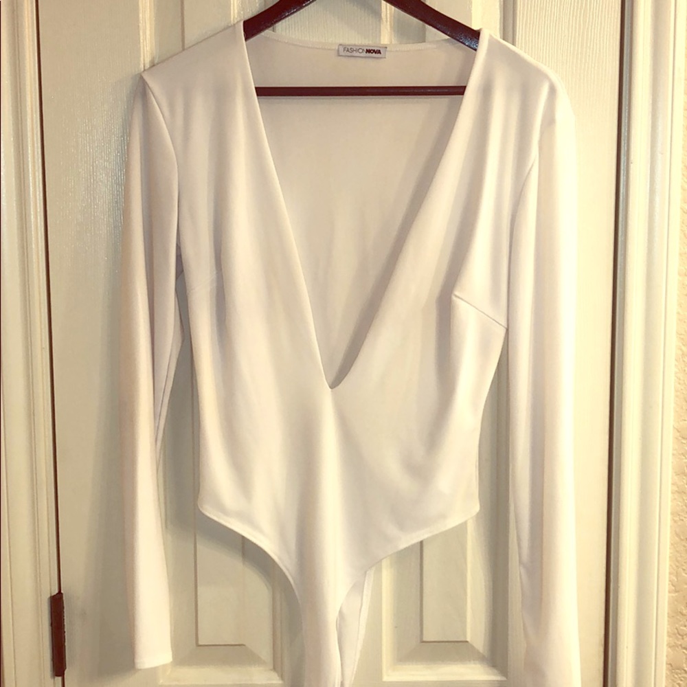 Fashion Nova Deep V thing body suit